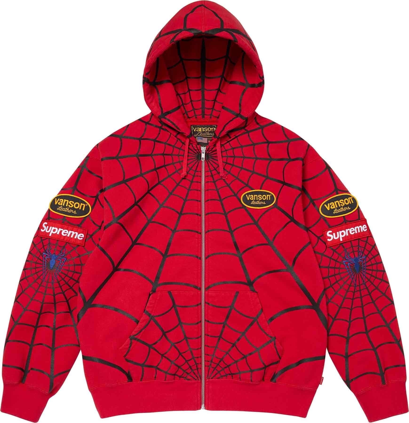 Supreme®/Vanson Leathers® Spider-Man Zip Up Hooded Sweatshirt view 3
